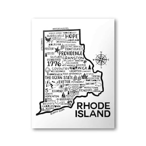 Rhode Island Poster | Minimalist State Map  | State Poster | Wall Art | Home Decor | United States Print | Art Print | Katie Ford