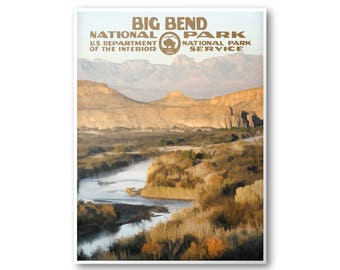 Big Bend National Park Poster  | National Park Poster | National Park Print | Vintage Poster | Wall Art | Home Decor