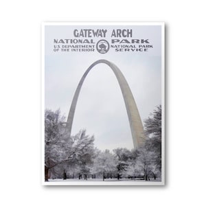 Cartel del Parque Nacional Gateway Arch / Cartel del Parque Nacional / Impresión del Parque Nacional / Cartel Vintage / Arte de la pared / Decoración del hogar