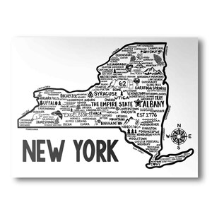 New York Poster | Minimalist State Map  | State Poster | Wall Art | Home Decor | United States Print | Art Print | Katie Ford