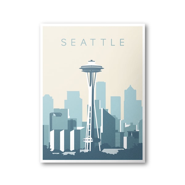 Seattle Poster | Travel Poster | Wall Art | Art Print | Home Decor