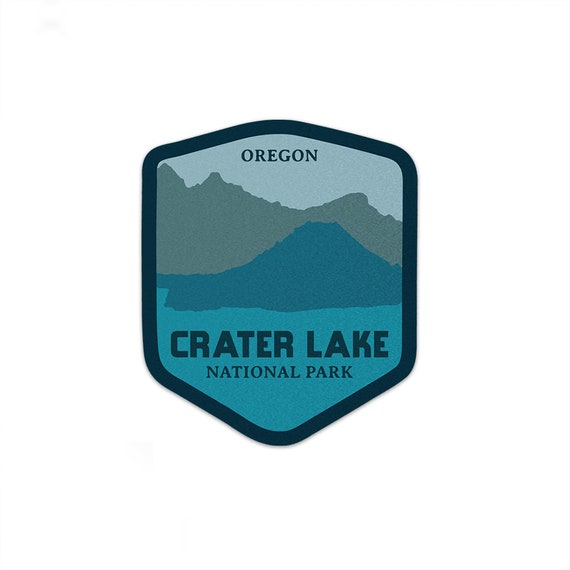 Crater Lake National Park Oregon In Mono Line Design For Badge T Shirt Sticker Illustration | Premium Vector - Foto 11