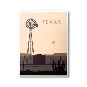 Póster de Texas / Póster de viaje / Arte mural / Impresión artística / Decoración del hogar