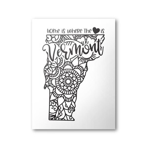 Vermont Poster | Minimalist State Poster | Wall Art | State Poster | Art Print | Custom Color | Home Is Where The Heart Is