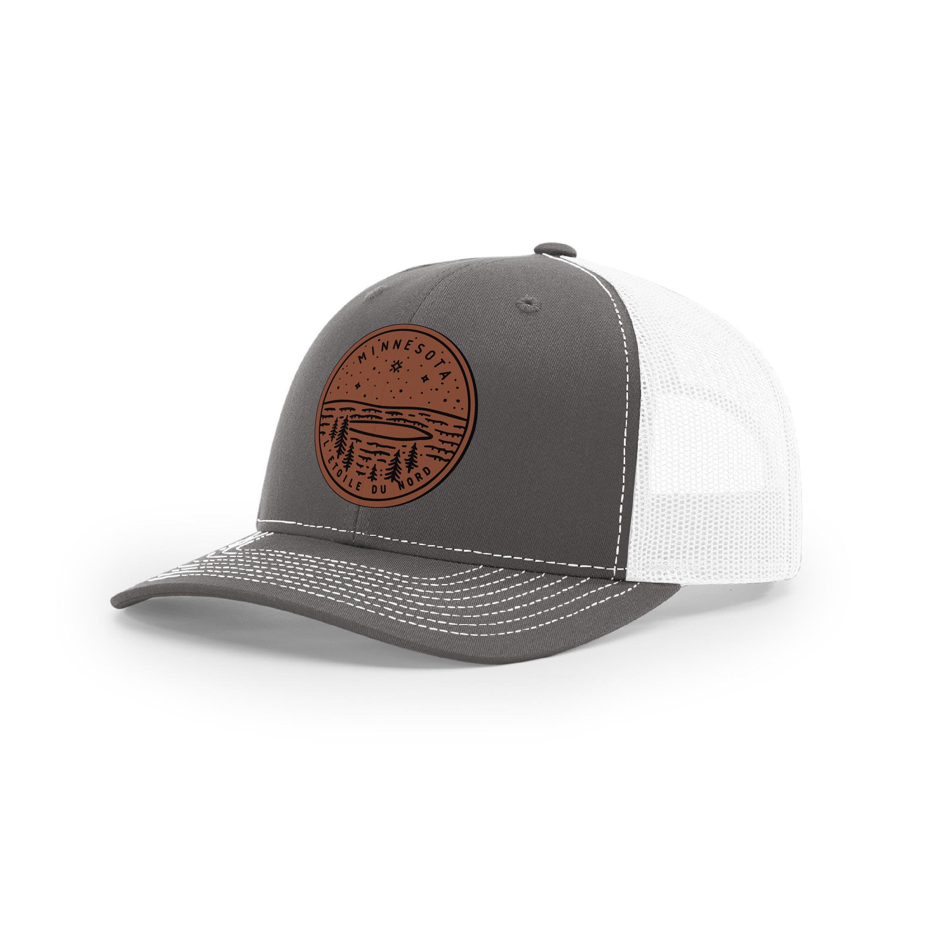 Minnesota Hat | Leather Patch Hat | Trucker Hat - Etsy
