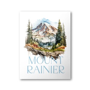 Mount Rainier National Park Poster | Watercolor National Park Poster | National Park Print | Vintage Poster | Wall Art | Home Decor