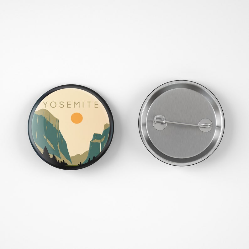 Yosemite National Park Button Pin Pinback Button Backpack Button Badge Pin image 2