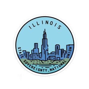 Illinois Sticker | Illinois Decal | Multiple Sizes | Bumper Sticker | Water Bottle | Travel | Laptop | Waterproof