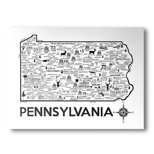Pennsylvania Poster | Minimalist State Map  | State Poster | Wall Art | Home Decor | United States Print | Art Print | Katie Ford
