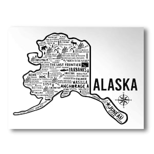 Alaska Poster | Minimalist State Map  | State Poster | Wall Art | Home Decor | United States Print | Art Print | Katie Ford