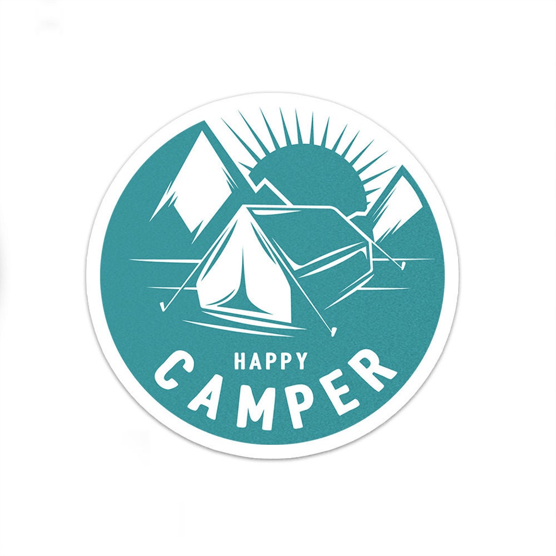 Happy Camper Sticker | Camping Sticker | Laptop Sticker | Car Decal ...