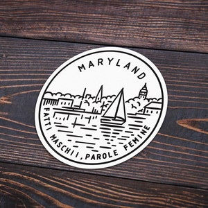 Maryland Sticker | Maryland Decal | Multiple Sizes | Bumper Sticker | Water Bottle | Travel | Laptop | Waterproof