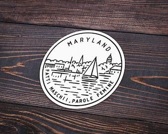 Maryland Sticker | Maryland Decal | Multiple Sizes | Bumper Sticker | Water Bottle | Travel | Laptop | Waterproof