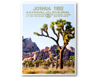 Joshua Tree National Park Poster | National Park Poster | National Park Print | Vintage Poster | Wall Art | Home Decor