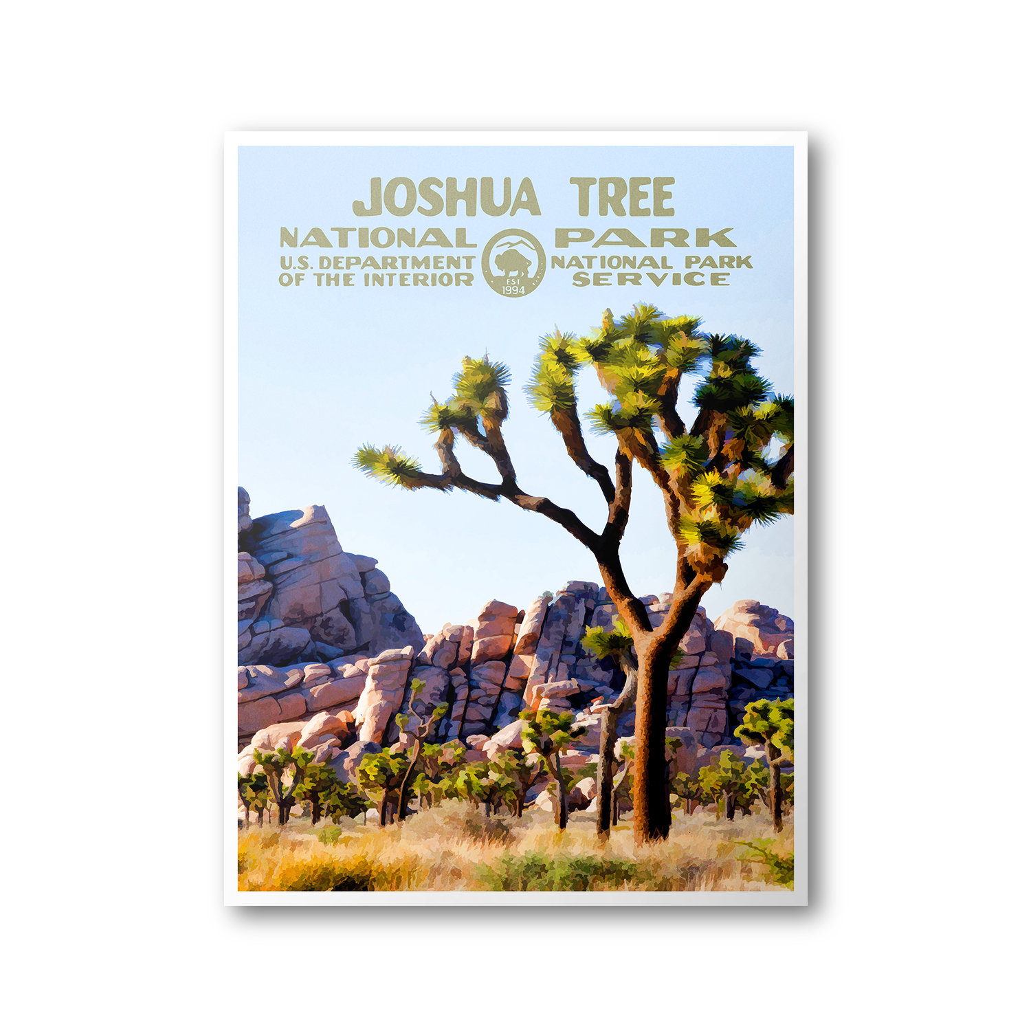 Joshua Tree National Park Poster | National Park Art | WPA Poster | N…