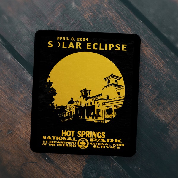 Hot Springs National Park Solar Eclipse 2024 Sticker | 2024 Great American Solar Eclipse Sticker  | National Park Sticker