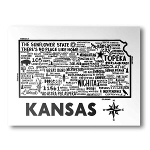 Kansas Poster | Minimalist State Map  | State Poster | Wall Art | Home Decor | United States Print | Art Print | Katie Ford