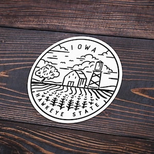 Iowa Sticker | Iowa Decal | Multiple Sizes | Bumper Sticker | Water Bottle | Travel | Laptop | Waterproof