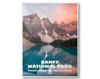 Banff National Park Poster | National Park Poster | National Park Print | Vintage Poster | Wall Art | Home Decor