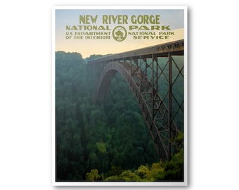 New River Gorge National Park Poster | National Park Poster | National Park Print | Vintage Poster | Wall Art | Home Decor