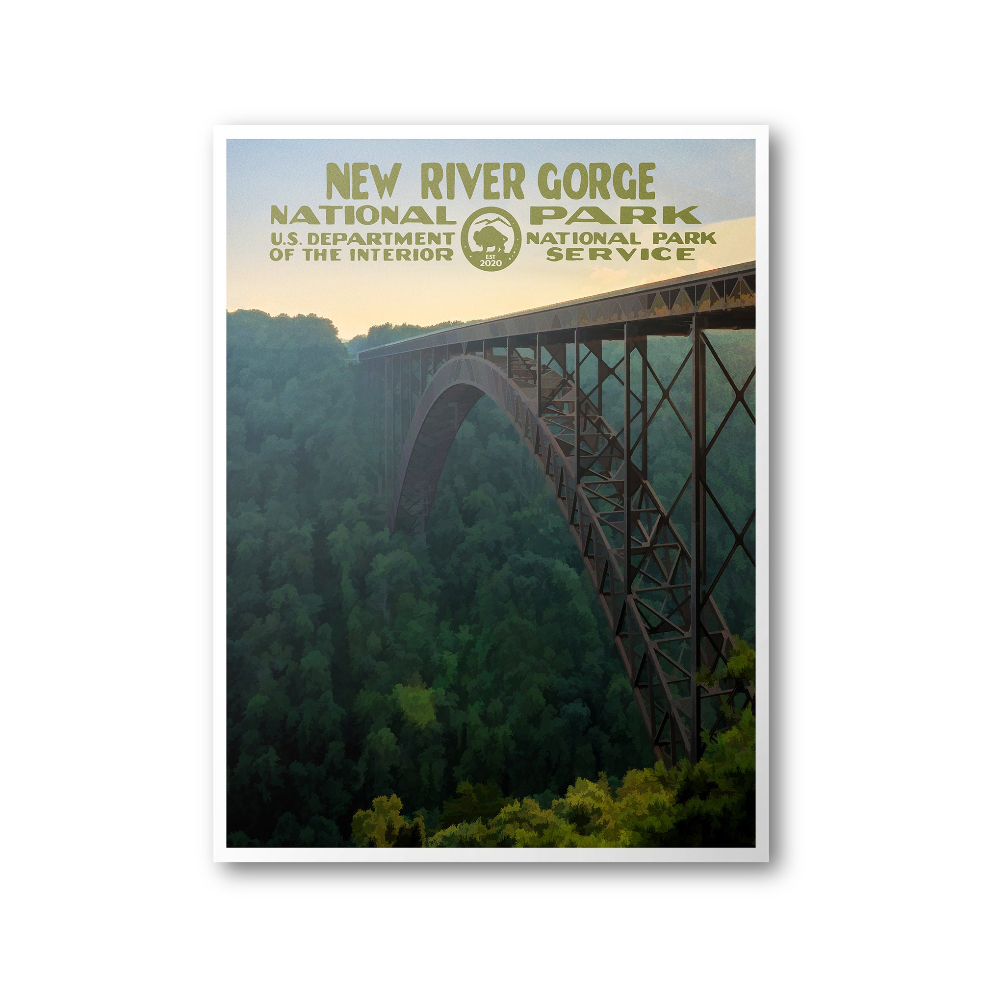 New River Gorge National Park Poster | National Park Poster | National Park Print | Vintage Poster | Wall Art | Home Decor
