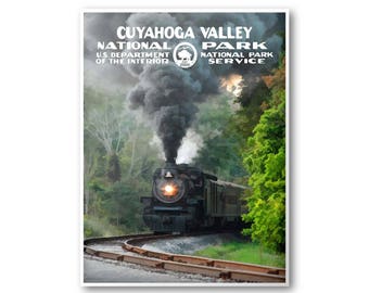 Cuyahoga Valley National Park Poster (Train)  | National Park Poster | National Park Print | Vintage Poster | Wall Art | Home Decor