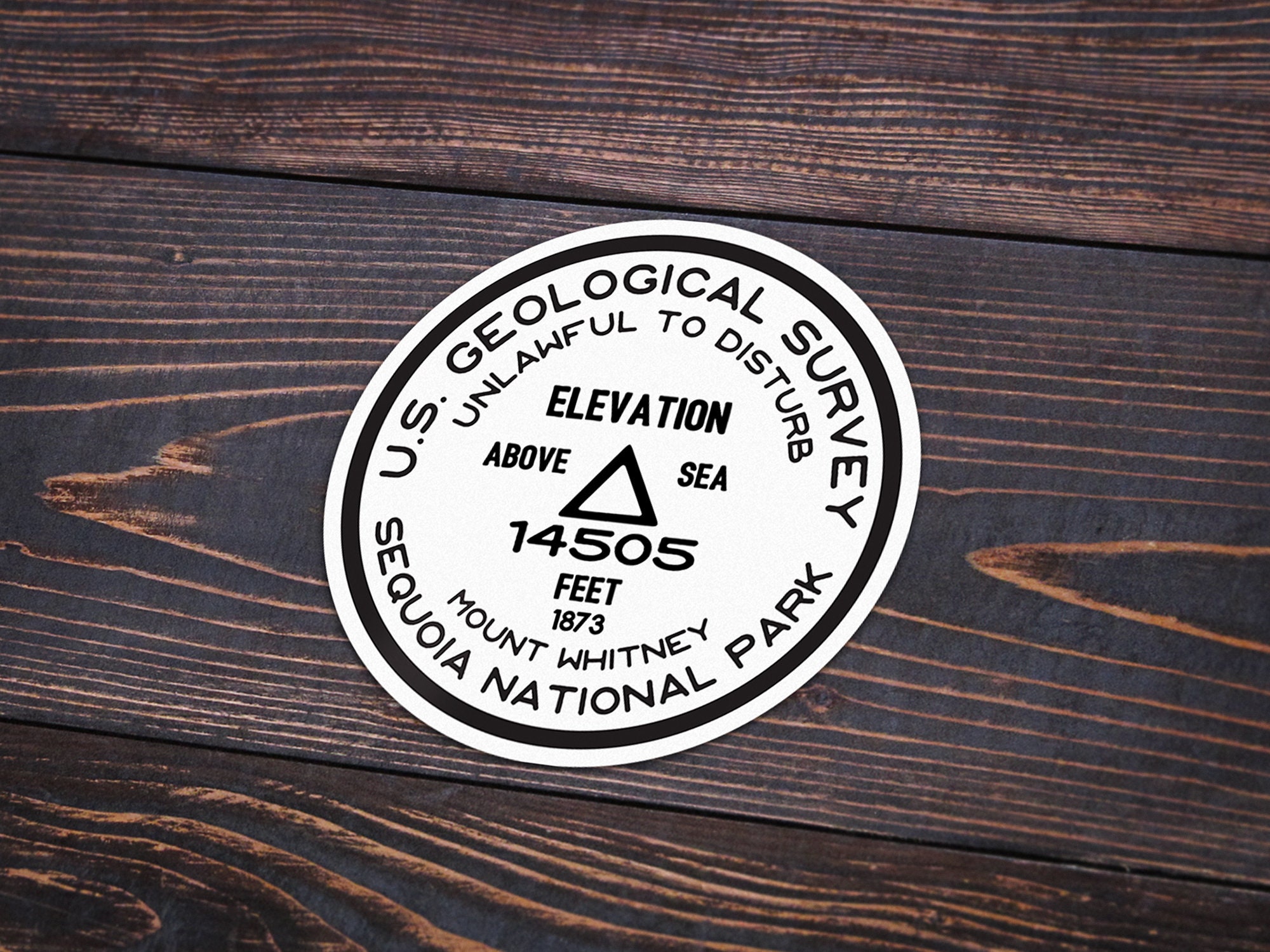 Sequoia National Park Sticker | Mount Whitney USGS Benchmark Sticker - Etsy