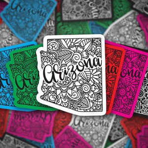 Arizona Sticker | Bumper Sticker | Bottle Sticker | Travel Sticker | Laptop Sticker | Waterproof Sticker | Vinyl Sticker | Decal | 3.5&quot;