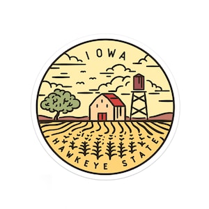 Iowa Sticker | Iowa Decal | Multiple Sizes | Bumper Sticker | Water Bottle | Travel | Laptop | Waterproof