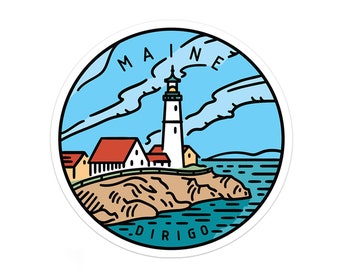 Maine Sticker | Maine Decal | Multiple Sizes | Bumper Sticker | Water Bottle | Travel | Laptop | Waterproof