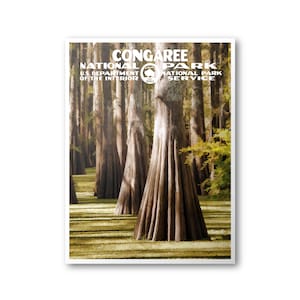 Congaree National Park Poster | National Park Poster | National Park Print | Vintage Poster | Wall Art | Home Decor