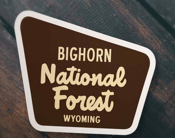 thumbnail image 2 of Bighorn National Forest Decal Sticker 3x2 Inch - Wyoming Vinyl (2 Pack) 2 of 3
