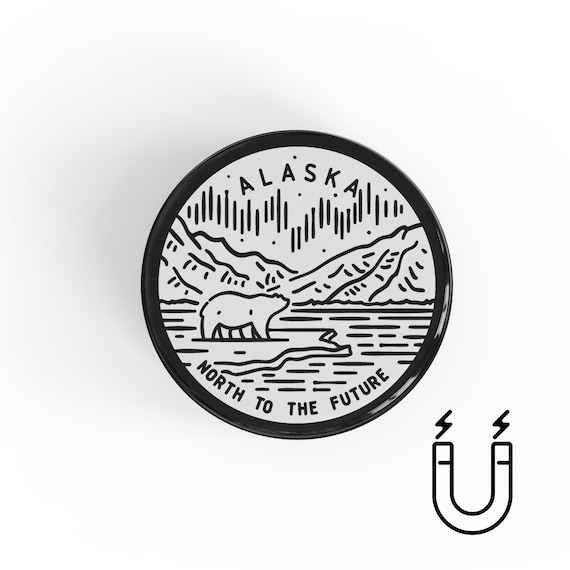 Alaska Magnet | Button Magnet | Fridge Magnet | Kitchen Magnet | Refrigerator Magnet
