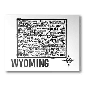 Wyoming Poster | Minimalist State Map  | State Poster | Wall Art | Home Decor | United States Print | Art Print | Katie Ford