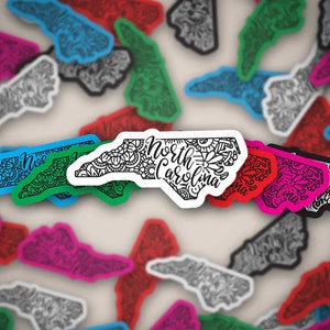 North Carolina Sticker | Bumper Sticker | Bottle Sticker | Travel Sticker | Laptop Sticker | Waterproof Sticker | Vinyl Sticker | 3.5&quot;