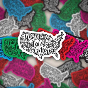 United States Sticker | Bumper Sticker | Bottle Sticker | Travel Sticker | Laptop Sticker | Waterproof Sticker | Vinyl Sticker | 3.5&quot;