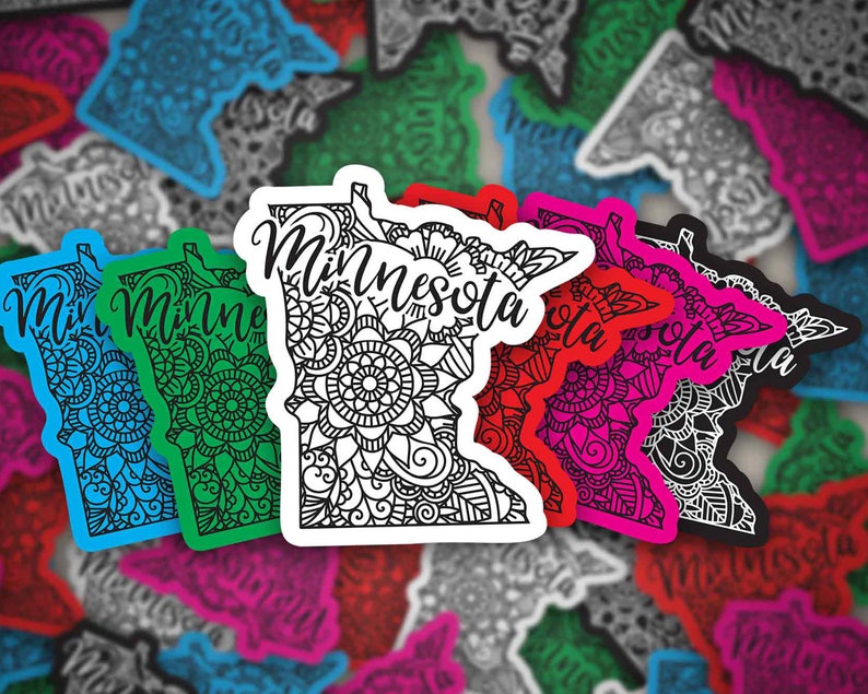 Mn Tags Sticker Minnesota Sticker | Bumper Sticker | Bottle Sticker | Travel Sticker ...