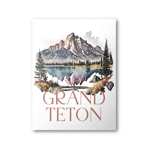 Grand Teton National Park Poster | Watercolor National Park Poster | National Park Print | Vintage Poster | Wall Art | Home Decor