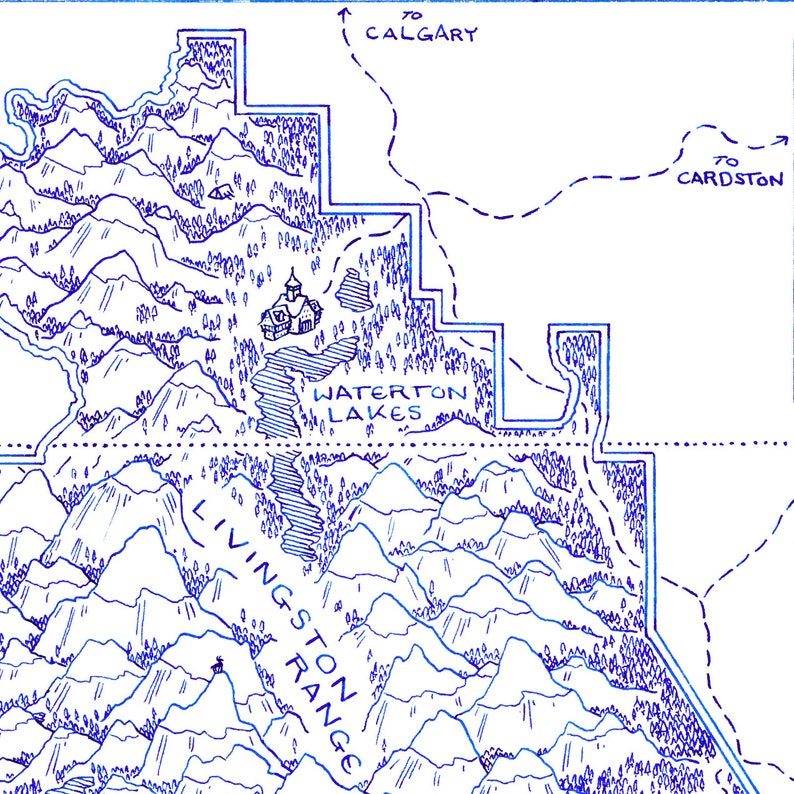 Glacier National Park Map Hand - Il 794xN.3225275537 998y