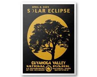 Cuyahoga Valley National Park Solar Eclipse 2024 Poster | 2024 Great American Solar Eclipse Poster  | National Park Art Print