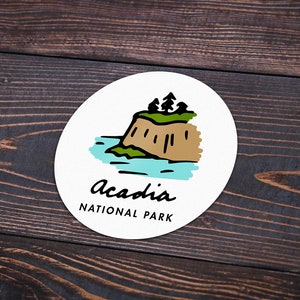 Acadia National Park Sticker | Multiple Sizes | Bumper Sticker | Water Bottle | Travel | Laptop | Waterproof