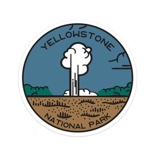 Yellowstone National Park Sticker | Multiple Sizes | Bumper Sticker | Water Bottle | Travel | Laptop | Waterproof