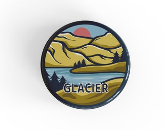 Glacier National Park Button Pin | Pinback Button | Backpack Button | Badge Pin |