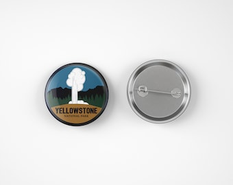 Yellowstone National Park Button | Adventure Backpack Pin