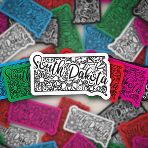 South Dakota Sticker | Bumper Sticker | Bottle Sticker | Travel Sticker | Laptop Sticker | Waterproof Sticker | Vinyl Sticker | Decal | 3.5&quot;