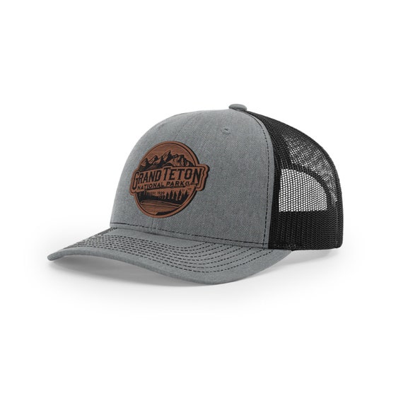 Grand Teton National Park Hat | Trucker Hat | National Park Hat | Leather Patch Hat | National Park Gift