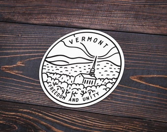 Vermont Sticker | Vermont Decal | Multiple Sizes | Bumper Sticker | Water Bottle | Travel | Laptop | Waterproof