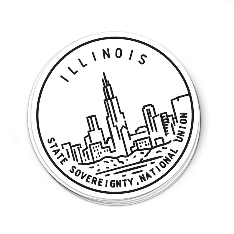 Illinois Sticker Illinois Decal Multiple Sizes Available Etsy