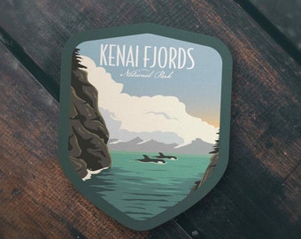 Kenai Fjords National Park Sticker | Multiple Sizes | Bumper Sticker | Water Bottle | Travel | Laptop | Waterproof