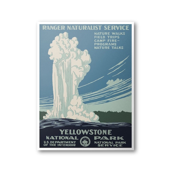 Yellowstone National Park Poster Reproduction | Etsy